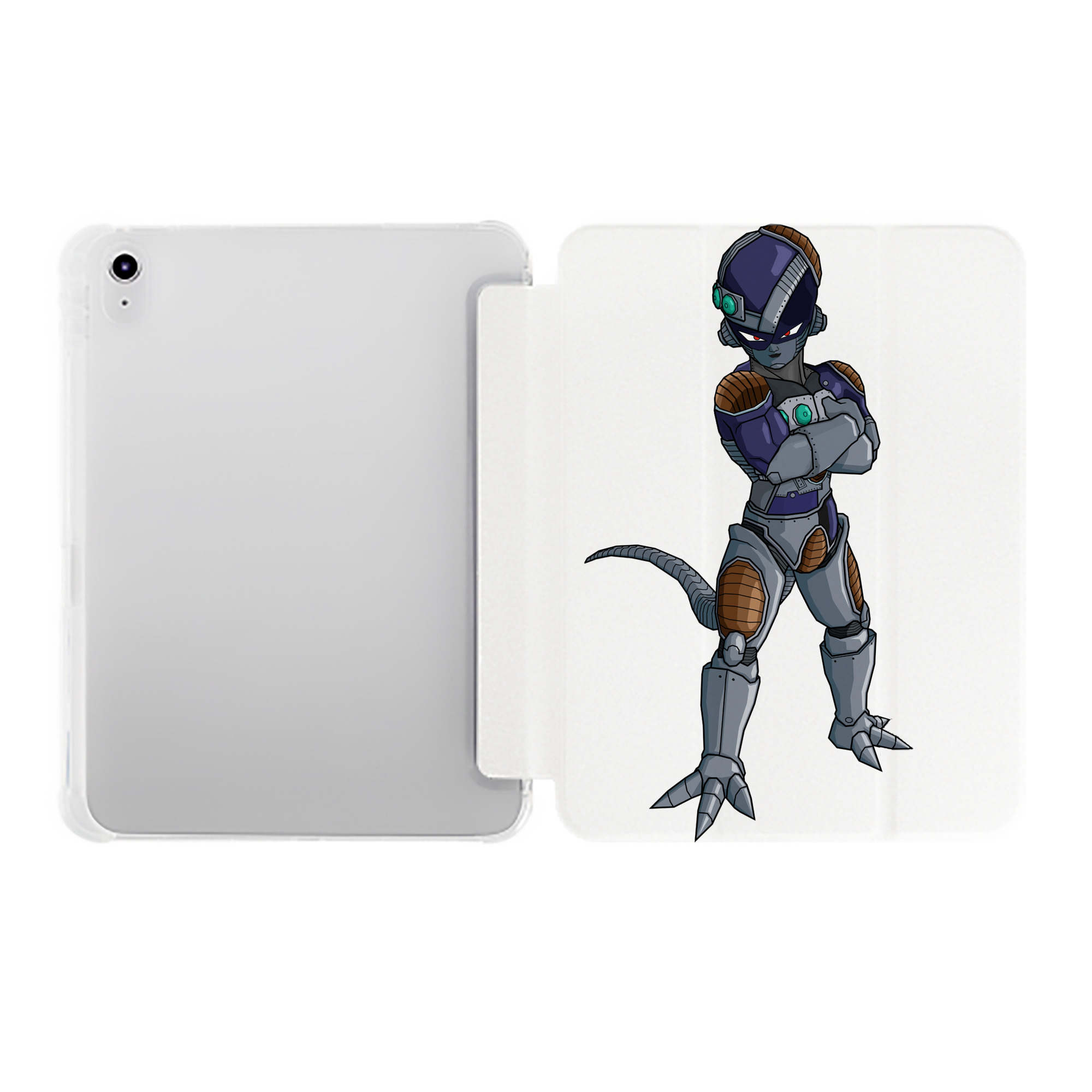（画像用） ドラゴンボール フリーザ DRAGON BALL Frieza IPad ケース ペン収納付き 三つ折りスタンド PUレザー×シリコン 対応機種9.5/10.5/10.9インチ